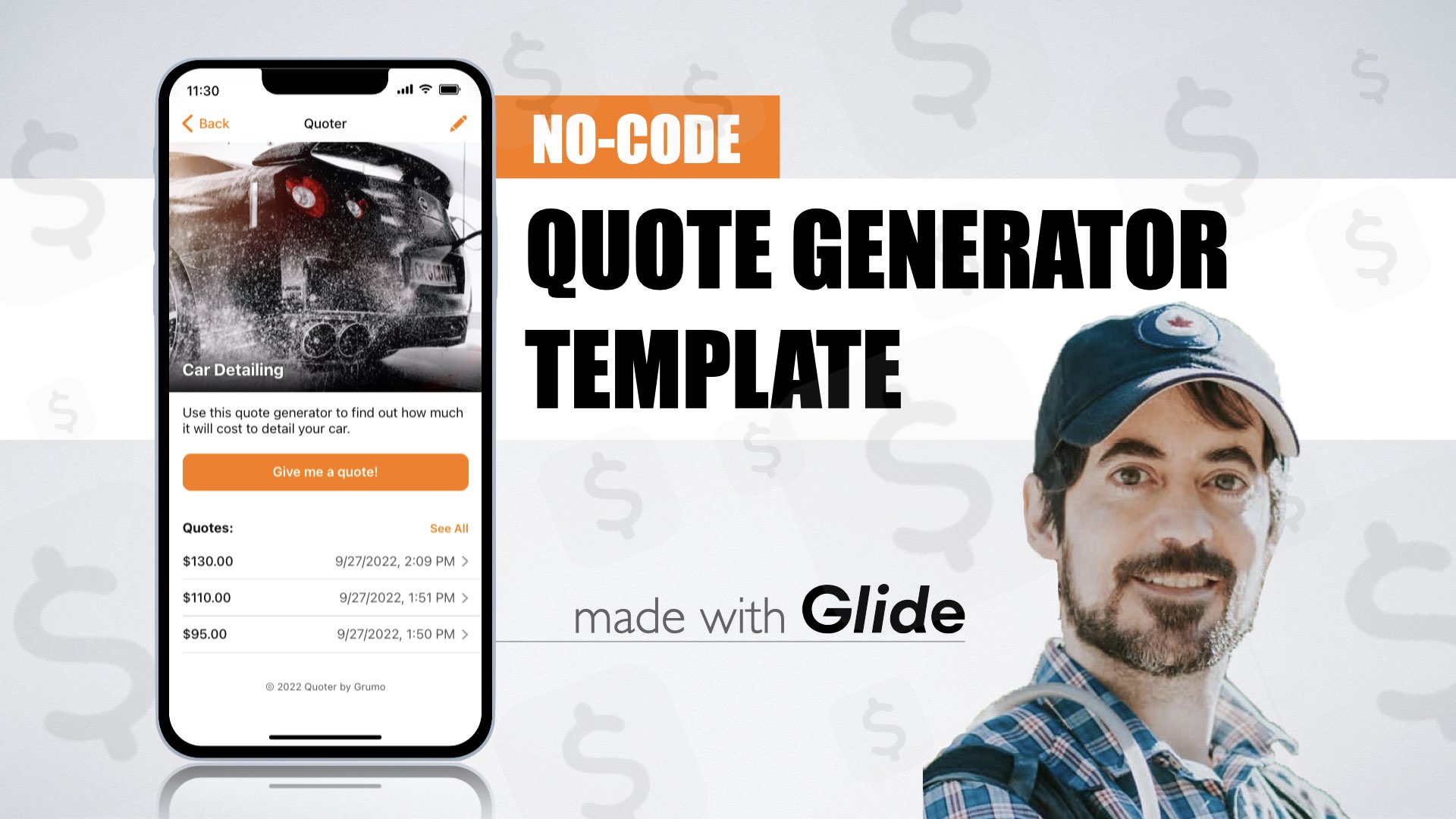 Get Quoter a Quote Generation App made with Glide 💰🚀