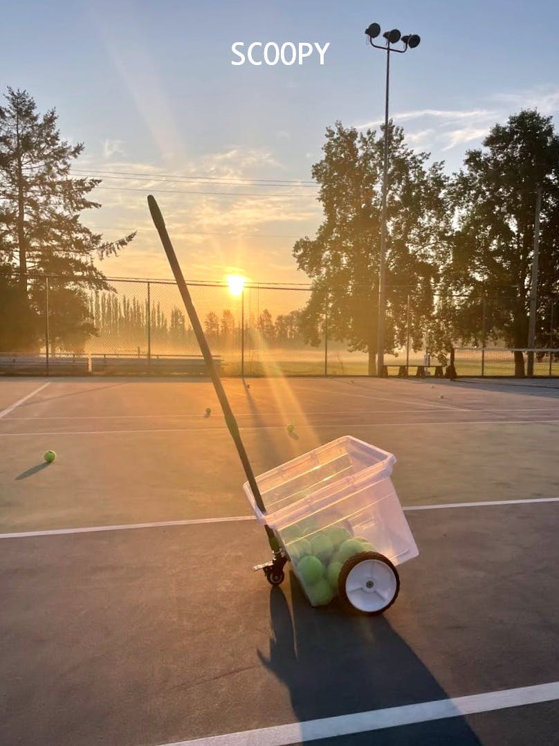 My new invention: SCOOPY – The Best Tennis Ball Picker ✨🎾